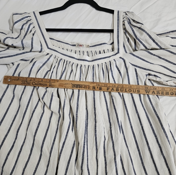 Faherty Phoenix Dress In Navy Elroy Stripe Large - Picture 7 of 7
